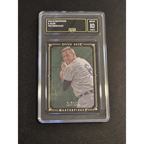 2008 Upper Deck Masterpieces #100 Al Kaline Framed Black GMA 10 - Picture 1 of 2